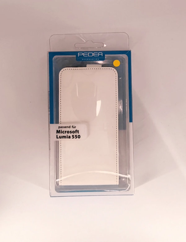 PEDEA Handytasche / Flipcase Classic für Microsoft Lumia 550, weiß