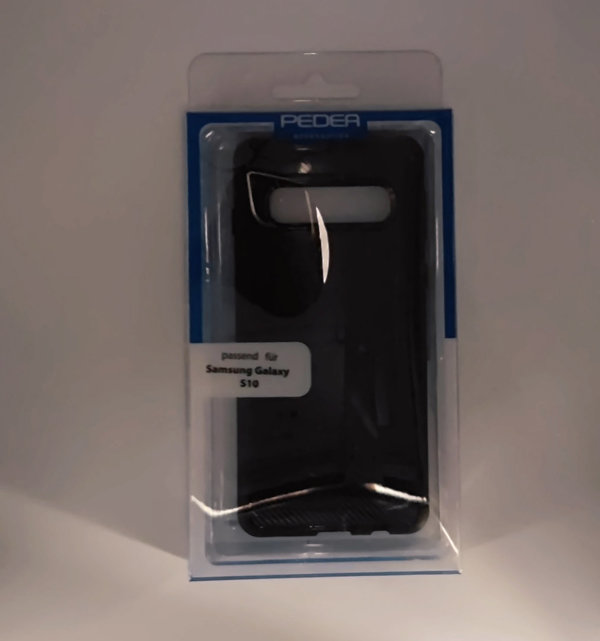 PEDEA Carbon Case für Samsung Galaxy S10, schwarz