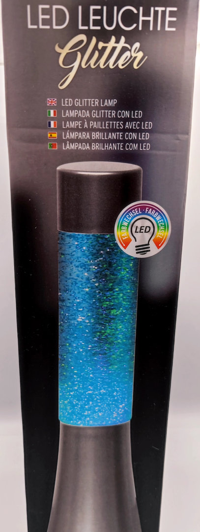 Cepewa LED Lavalampe Glitter mit Farbwechsel