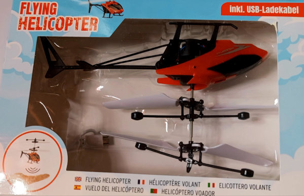 Infrarot Helicopter Flying ca.16cm handgesteuert selbstfliegend USB Hubschrauber