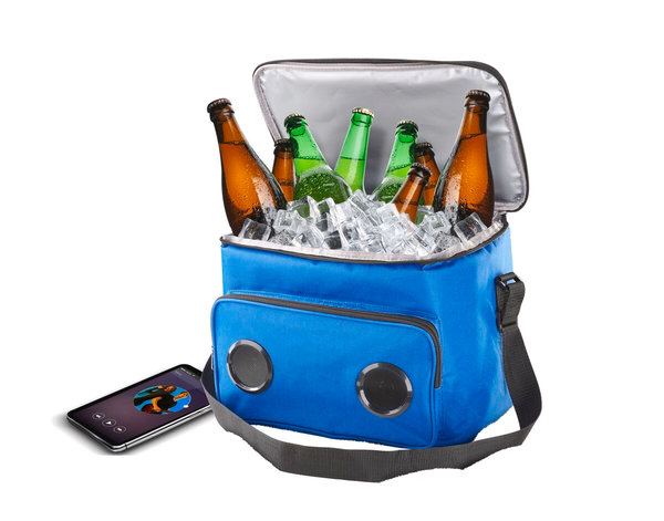 Cellularline Bluetooth Speaker Cooler Bag Kühltasche Blau